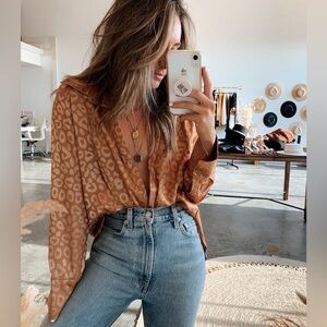 12th Tribe Gold Rush Cheetah Top